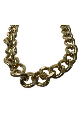 Gold-Tone Chunky Chain Necklace Lobster Clasp 40 Inches Exaggerated Statement